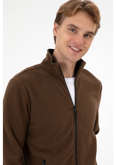 U.S. Polo Assn. Erkek Regular Fit Kahverengi Polar Örme Hırka 50313779-VR029