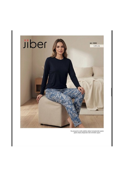 Jiber 10352 Kışlık Pijama Takımı Lacivert