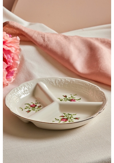 Karaca Vintage Rose Bölmeli Sunumluk 25 Cm Çok Renkli