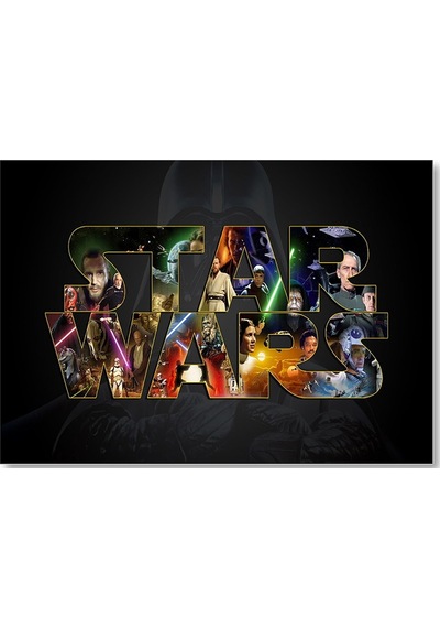 Cakasepetim Star Wars Yazı Kompozisyon Ahşap Mdf Tablo