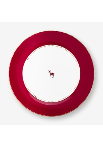 Kırmızı Porselen Yemek Tabağı 26,5 Cm