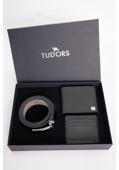 Tudors Özel Kutulu Erkek 3'lü Set Hediyelik - Çeyizlik - Cüzdan, Kartlık Ve Kemer Seti-52845 Siyah Tudors Özel Kutulu Erkek 3'lü Set Hediyelik - Çeyizlik - Cüzdan, Kartlık Ve Kemer Seti-52845 Siyah