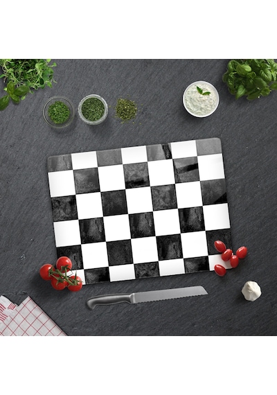 Damalı Desen | Cam Kesme Tahtası - Cam Kesme Tablası | 30cm x 40