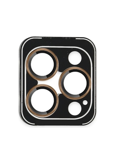 Mey İthalat Apple Uyumlu iPhone 16 Pro Max Pvd Metal Kamera Lens - Gold