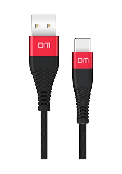 DM SL003 USB to Type-C 3A Hızlı Şarj ve Data Kablosu Siyah 1.2 Metre