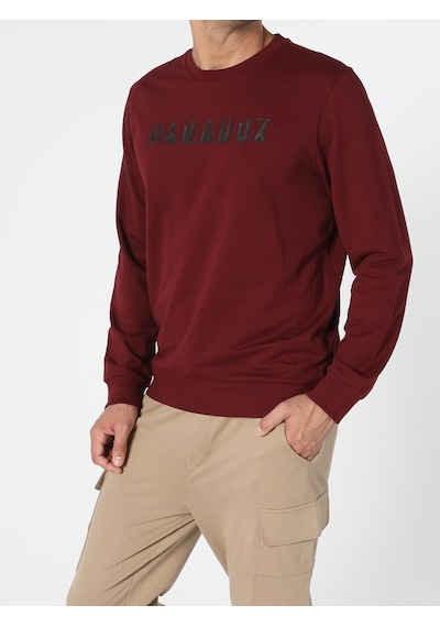 Colin's Regular Fit Kabartmalı Yazı Turuncu Erkek Sweatshirt cl1055790_Q1.V2_COR Kahverengi
