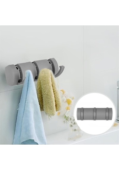 3 Kancalı Renkli Lunia Askı. Mutfak Banyo Askısı. Bardak Askısı Gri