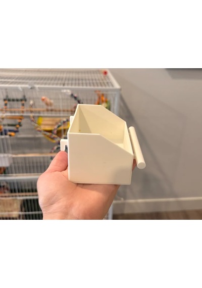 Buradabulabilirsin 3d Baskı Kuş Kafesi Banyo Ve Yemlik Kabı Geniş Kuş Kafesi Su Kabı Kanarya Muhabbet Kuşu Kabı Beyaz Bbz