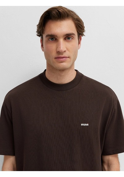 Mavi M0612216-90704 Mavi Baskılı T-shirt Erkek Tişort Kahverengi