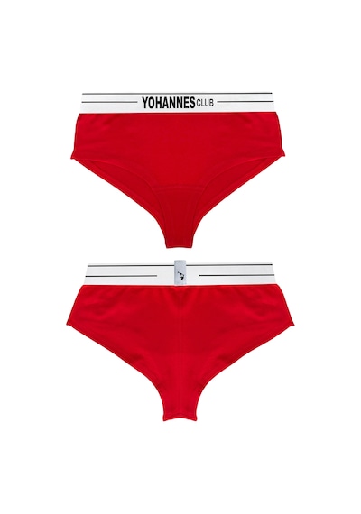 Yohannes Club, Kadın Pamuklu İç Çamaşırı Takımı, Renk Seçenekli, Bralet-kemerli Hipster Külot Kırmızı