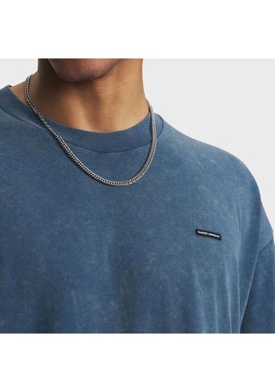 Under Armour Heavyweight Oversized Logo Wash Erkek Mavi Polo Yaka Tişört