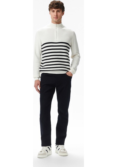 Nautica Erkek Krem Classic Fit Kazak Çizgili S57216t Krem