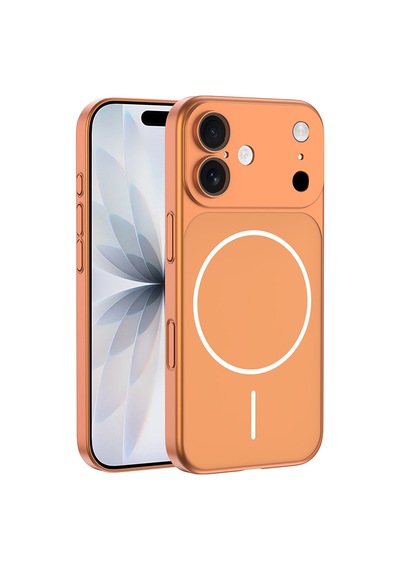 Zore İphone 16 Kılıf Nvth M-safe Şarj Özellikli Kamera Korumalı Spark Kapak - Turuncu