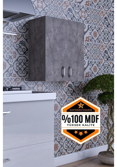 Rafineri Moza Çok Amaçlı Dolap Kapaklı Mutfak Balkon Banyo Mdf Gri Rafineri Moza Çok Amaçlı Dolap Kapaklı Mutfak Balkon Banyo Mdf Gri