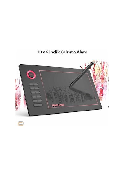 Veikk A15 8192 Levels Zoom Uyumlu 5080LPI Grafik Tablet + Kalem