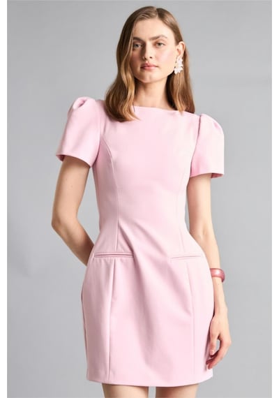 Defacto Kayık Yaka Kısa Kollu Mini Elbise H2740ax26sppn624 Pembe-pn624