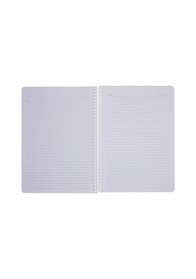 A4 Pet Spiralli Karton Kapaklı Defter 144 Yaprak - Çizgili - Mavi 103 Ivory