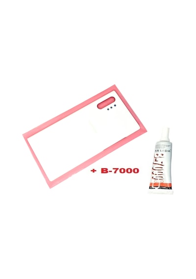 Samsung Galaxy Uyumlu Note 10 Plus Arka Kapak Cam+b-7000 Beyaz