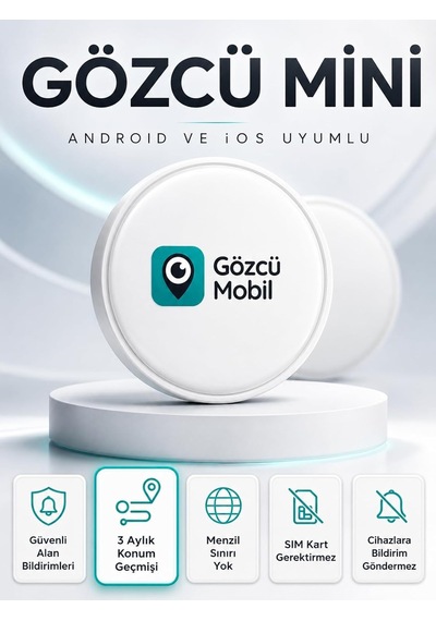 Gözcü Mobil Ios Android Uyumlu Airtag 10/30 Ay Batarya Ömrü Anlık Geçmişe Dönük Konum Gps Araç Motor Çocuk Akıllı Takip Cihazı Mini Diğer