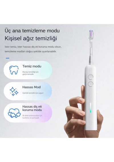 Exenar - Beyaz - Şarjlı Diş Fırçası 3 Mod 3 Başlık Ipx7 Su Geçirmez Elektrikli Diş Temizleme Fırçası Titreşimli Şarjlı Exenar - Beyaz - Şarjlı Diş Fırçası 3 Mod 3 Başlık Ipx7 Su Geçirmez Elektrikli Diş Temizleme Fırçası Titreşimli Şarjlı