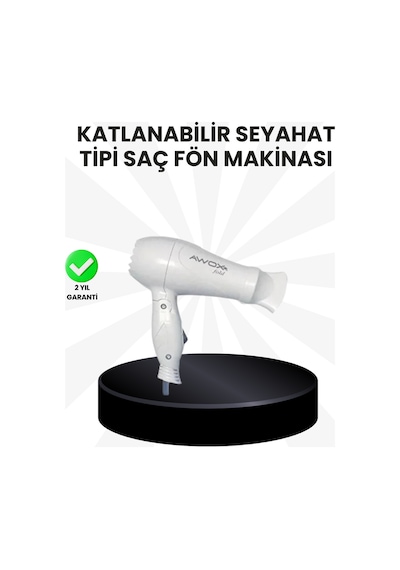 Taşınabilir Fön Makinesi Katlanır Gövde Enerji Tasarruflu