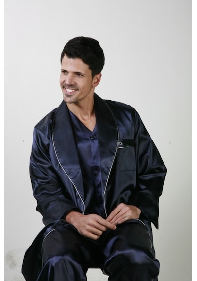 Ancelo 333 Saten Pijama Takım Ve Robdöşambr 3Lü Damat Çeyiz Set