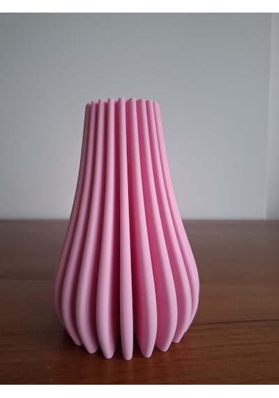 Spiral Vazo - 15 Cm Pembe