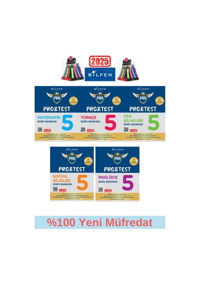 Güncel Protest 5.sınıf %100 Yeni Mat-fen-türkçe-sosyal-ingilizce Soru Bankası Seti+kalemlik