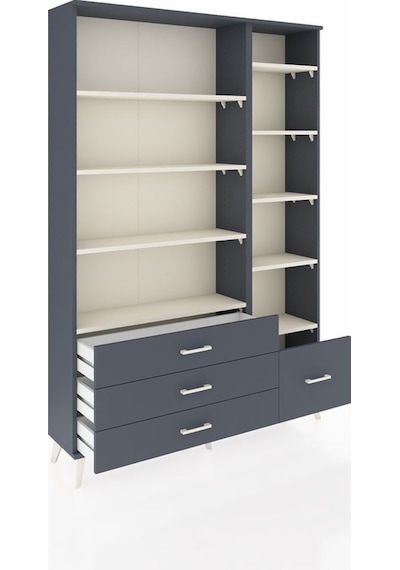 Arges Dolap 9 Raflı 4 Çekmeceli 132x30x195 Antrasit-aytaşı/antrasit Aytası/antrasıt Arges Dolap 9 Raflı 4 Çekmeceli 132x30x195 Antrasit-aytaşı/antrasit Aytası/antrasıt
