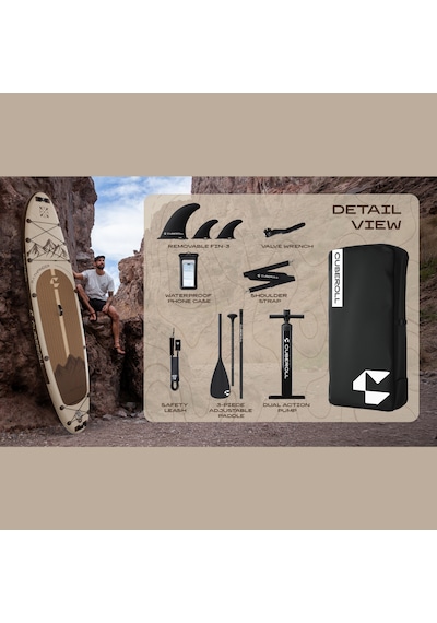 Cuberoll Pathfinder Brown 351x89x15 Cm Şişme Stand Up Paddle Board Sup Seti 225 Kg