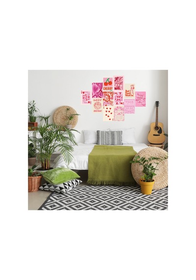 Pınky Indıe Pastelısh Poster Duvar Kağıdı Seti