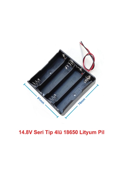18650 4lü Pil Kutusu Seri 4 Adet 14.8V Seri Lityum Lion Batarya Yuvası