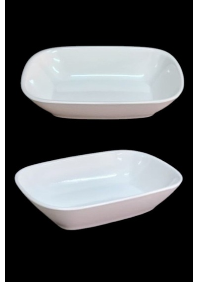 12 Adet %100 Kırılmaz Melamin Kare Çerez & Meze Tabağı 17 Cm - Derinlik 4 Cm - Beyaz Beyaz