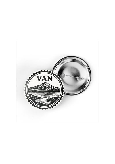5 Adet İğneli Çanta Rozeti - Van Gölü - Van - 44 MM Çok Renkli