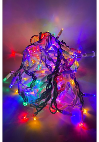 10 Metre Rgb İp Led Yılbaşı Süsü Ip65 Dış Mekan Eklenebilir Beyaz Kablolu Dekoratif Led Işık Renkli