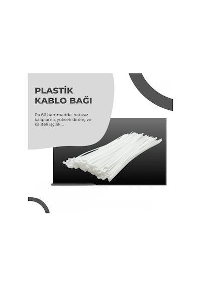 100 Adet Kablo Bağı Siyah Plastik Cırt Kelepçe Amerikan Kelepçe Dayanıklı Kablo Toplama Bağı Elektrik, Genel