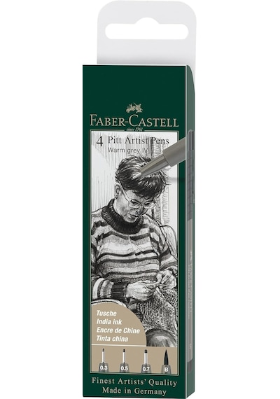 Faber-castell Pitt Artist Pen Çizim Kalemi Seti, 4 Lü S, F, M, B Çok Renkli