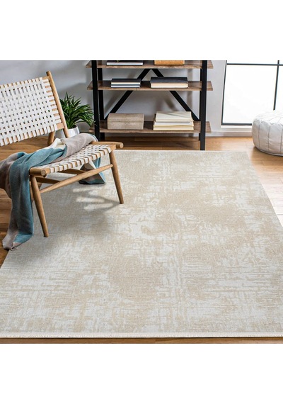 Bespoky Royal Soyut Modern Salon Halısı Makine Dokuma Krem - Kahve