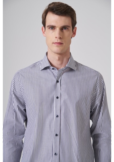 Morven Erkek Lacivert Pamuk Trend Dynamic Fit İtalyan Yaka Gömlek 26mc004041200 Lacivert