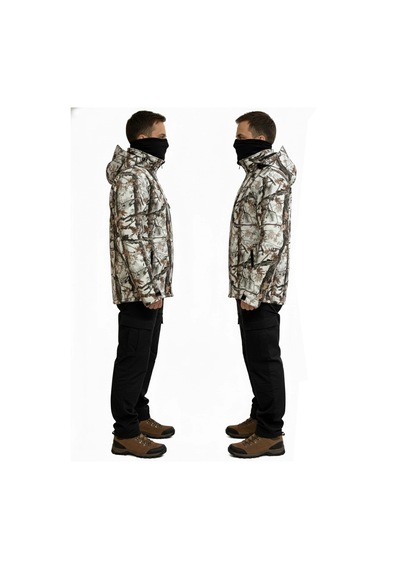 Mysia Outdoor Beyaz Orman Shell Mont Avcı Saz Kar Desen Çift Kat Polarlı Çok Renkli