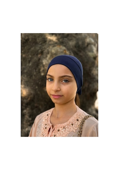 Aldaıyr Dikişli Hazır Pratik Geçmeli Düz Çocuk Boru Bone Lacivert