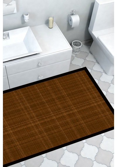 Kaymaz Taban Djt Banyo Mutfak Salon Halı Trend Dokuma Desen E5007 Koyu Kahve