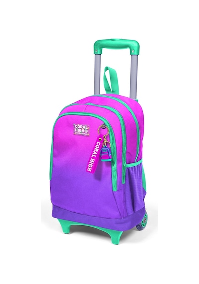Coral High Kids Pembe Mor Renk Geçişli Üç Bölmeli Çekçekli Okul Sırt Çantası 23962
