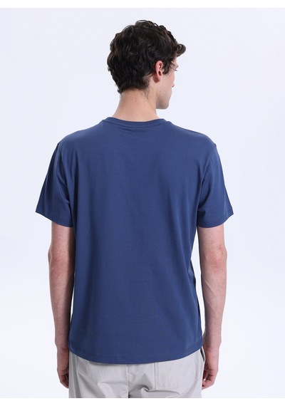 Discovery Expedition İndigo Erkek %100 Pamuk T-shirt D6sm-tst3791