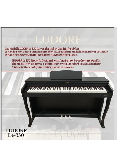 Ludorf Le 330 Siyah Profesyonel Dijital Piyano 88 Tuşlu Tuş Hassasiyetli +tabure / Kulaklık