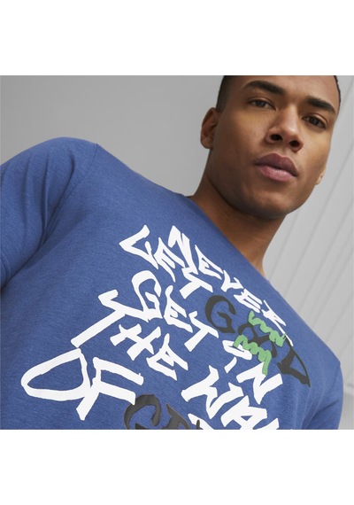 Puma 539247-01 Greatness Tee 1 Erkek Basketbol Spor Mavi Tişört Mavi