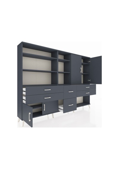 Arges Dolap 10 Raflı 6 Çekmeceli 4 Kapaklı 220x30x163 Antrasit-an Antrasit-antrasit Arges Dolap 10 Raflı 6 Çekmeceli 4 Kapaklı 220x30x163 Antrasit-an Antrasit-antrasit