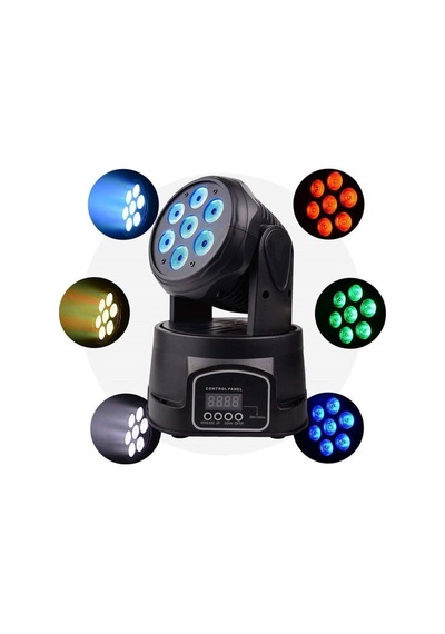 Quenlite Wash-107 DMX Moving Head Robot Sahne Işık Sistemi 7x10W