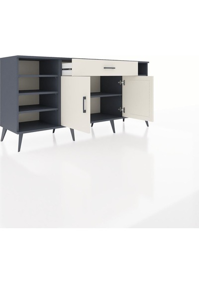Hyperion Konsol 7 Raflı Tek Çekmeceli 2 Kapaklı 176x44x83 Antrasit-aytaşı Aytaşı Hyperion Konsol 7 Raflı Tek Çekmeceli 2 Kapaklı 176x44x83 Antrasit-aytaşı Aytaşı