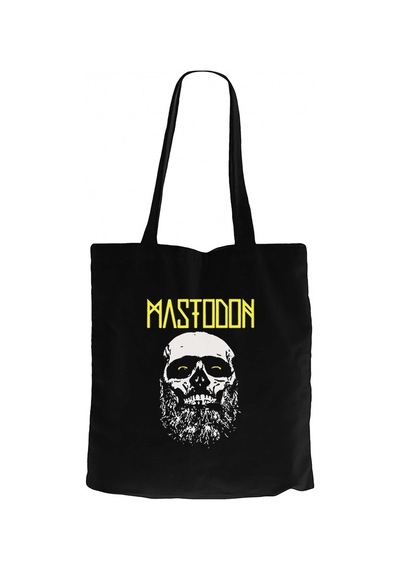 Mastodon Skull Siyah Kanvas Bez Çanta